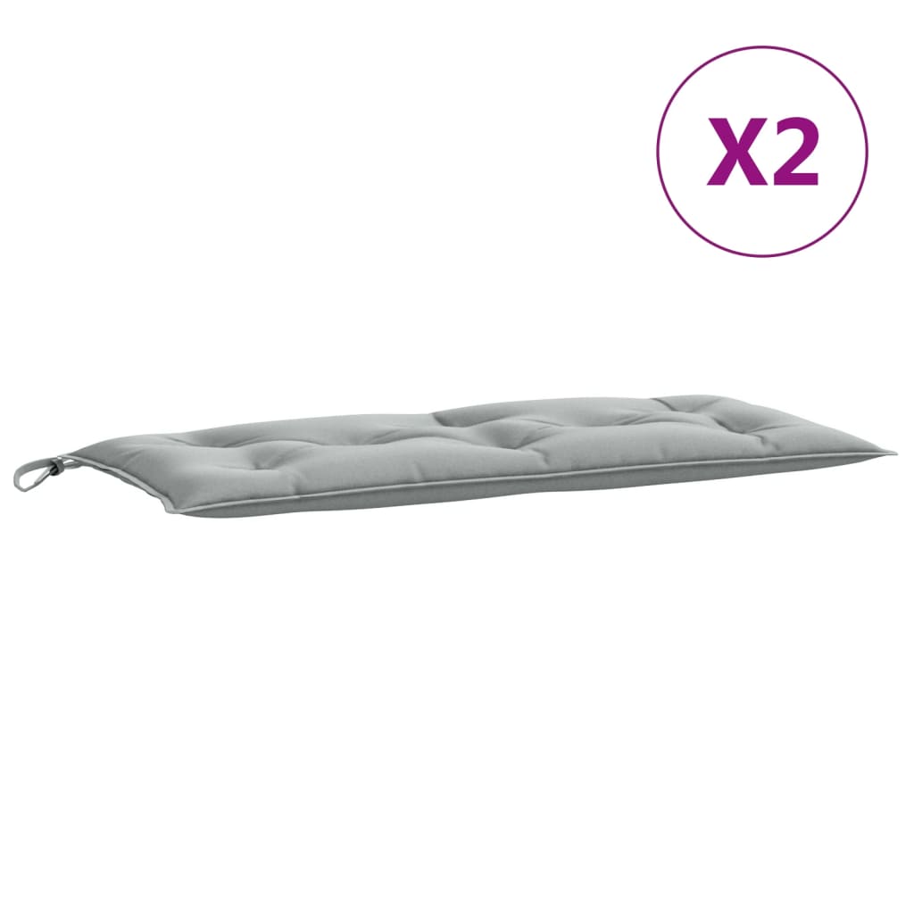 vidaXL Μαξιλάρια Πάγκου Κήπου 2 Τεμ. Αν. Γκρι Μελανζέ 100x50x7 εκ. Ύφ.