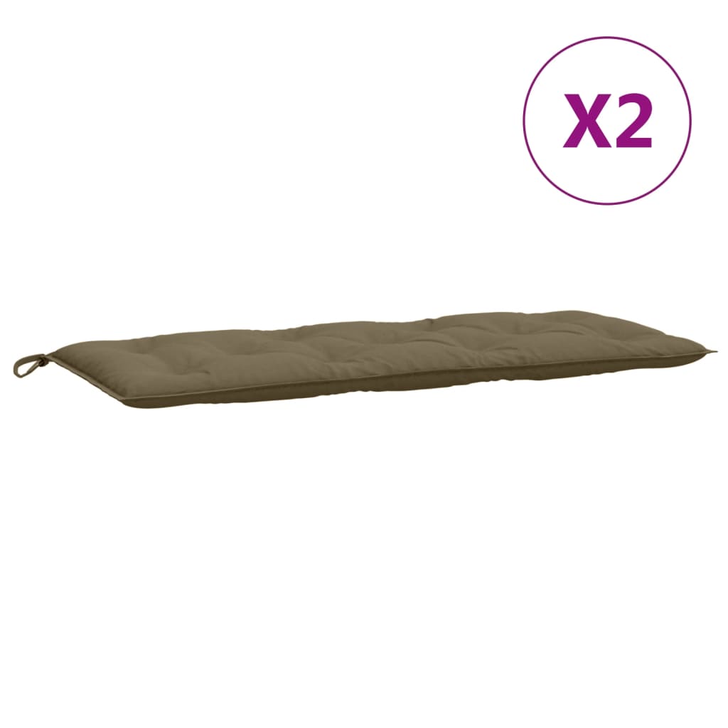 vidaXL Μαξιλάρια Πάγκου Κήπου 2 τεμ. Taupe Μελανζέ 120x50x7 εκ. Ύφ.