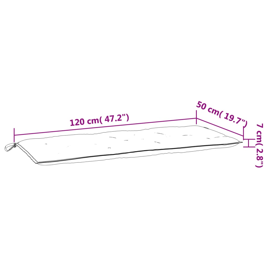vidaXL Μαξιλάρια Πάγκου Κήπου 2 τεμ. Taupe Μελανζέ 120x50x7 εκ. Ύφ.