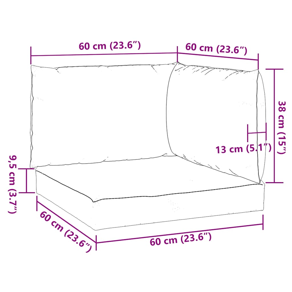 vidaXL Μαξιλάρια Παλέτας 3 τεμ. Κόκκινα Μελανζέ Υφασμάτινα
