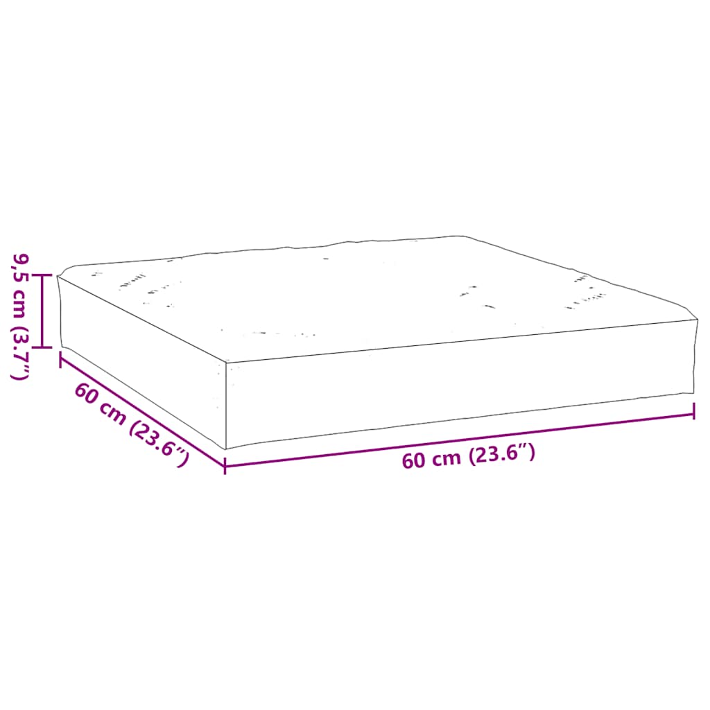 vidaXL Μαξιλάρι Παλέτας Πράσινο 60x60x9,5 εκ. Ύφασμα