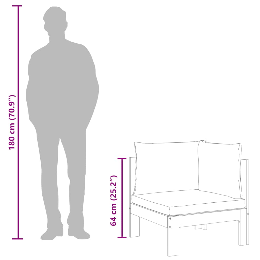 vidaXL Καναπέδες Κήπου με Μαξιλάρια Σετ 7 τεμ. από Μασίφ Ξύλο Ακακίας