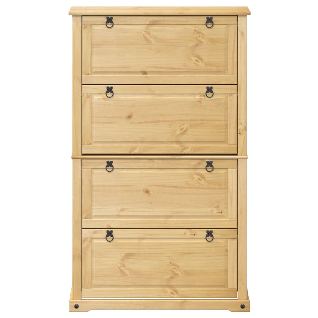 vidaXL Παπουτσοθήκη Corona 99x32x163,5 εκ. από Μασίφ Ξύλο Πεύκου