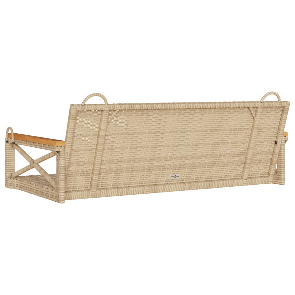 vidaXL Παγκάκι Κούνια Μπεζ 109 x 62 x 40 εκ. από Συνθετικό Ρατάν