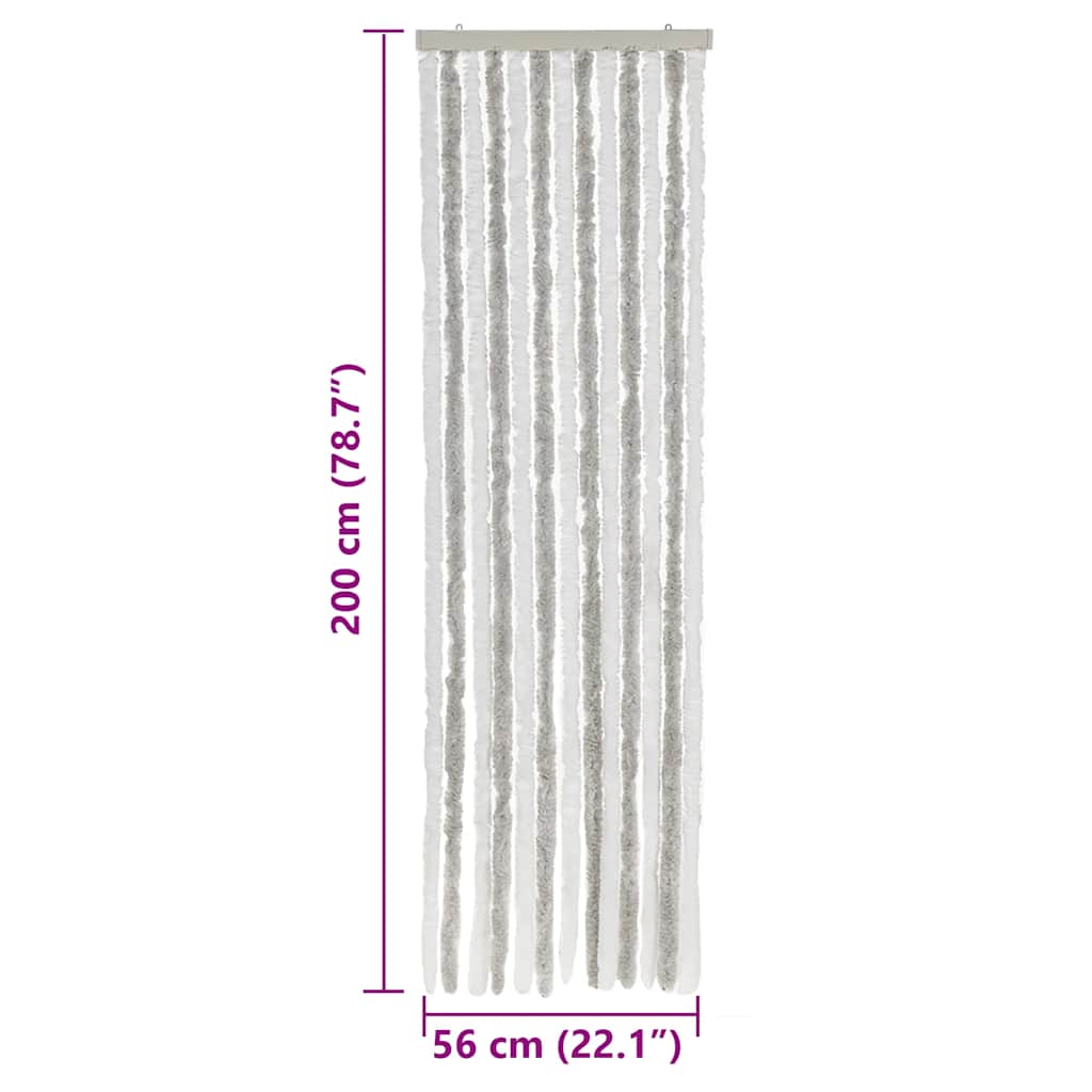 vidaXL Σήτα Εντόμων Ανοιχτό Γκρι / Λευκό 56 x 200 εκ. από Σενίλ