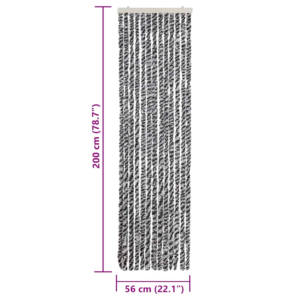 vidaXL Σήτα Εντόμων Γκρι/Μαύρη/Λευκή 56x200 εκ. από Σενίλ