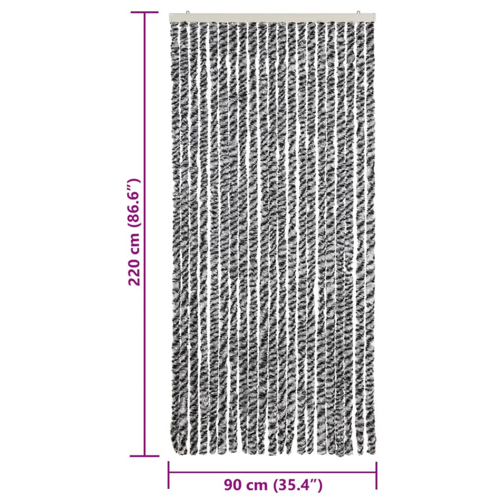 vidaXL Σήτα Εντόμων Γκρι/Μαύρη/Λευκή 90x220 εκ. από Σενίλ