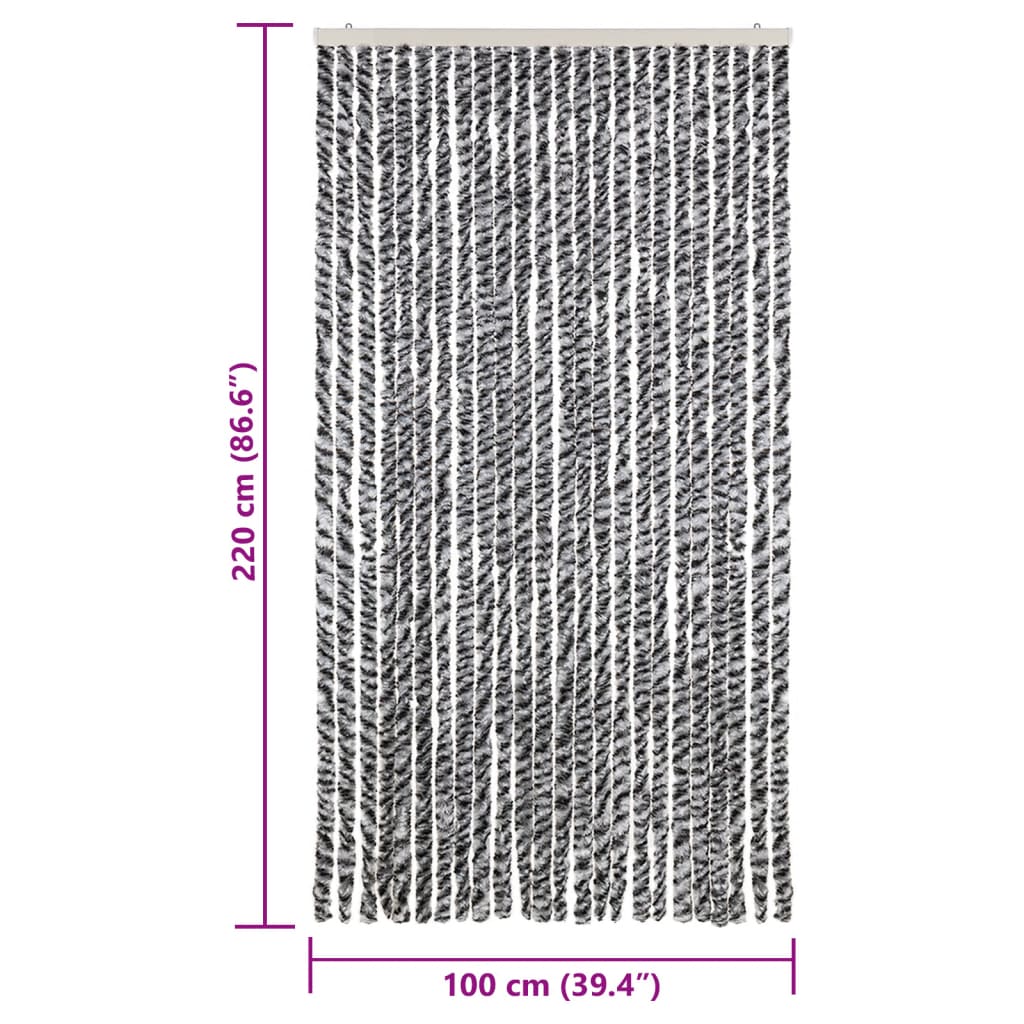 vidaXL Σήτα Εντόμων Γκρι/Μαύρη/Λευκή 100 x 220 εκ. από Σενίλ