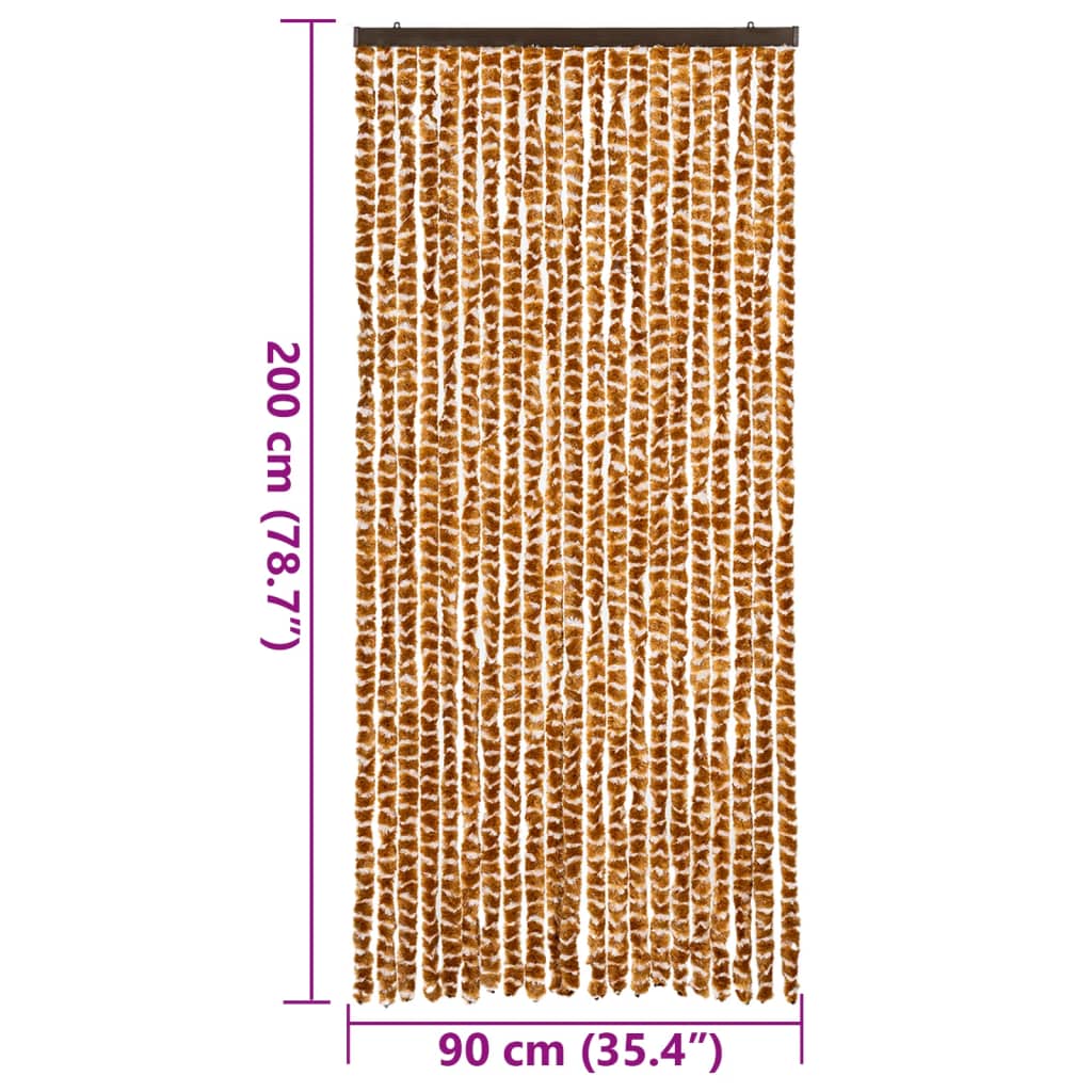 vidaXL Σήτα Εντόμων Ώχρα και Λευκό 90 x 200 εκ. από Σενίλ