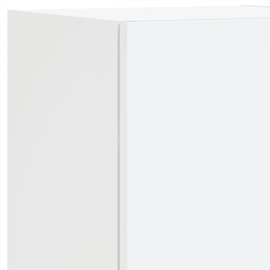 vidaXL Ντουλάπια Τηλεόρασης Τοίχου Σετ 8 τεμ. με Φώτα LED Λευκά