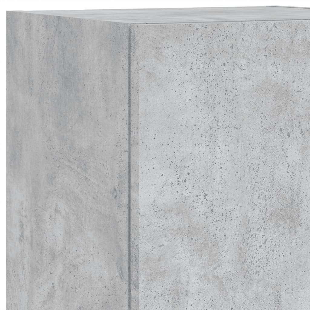 vidaXL Ντουλάπια Τηλεόρασης Τοίχου 8 τεμ. Φώτα LED Γκρι Σκυροδέματος