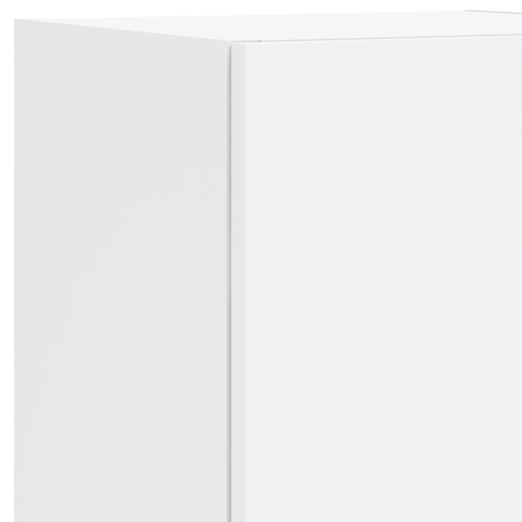 vidaXL Ντουλάπια Τηλεόρασης Τοίχου Σετ 7 τεμ. με Φώτα LED Λευκά