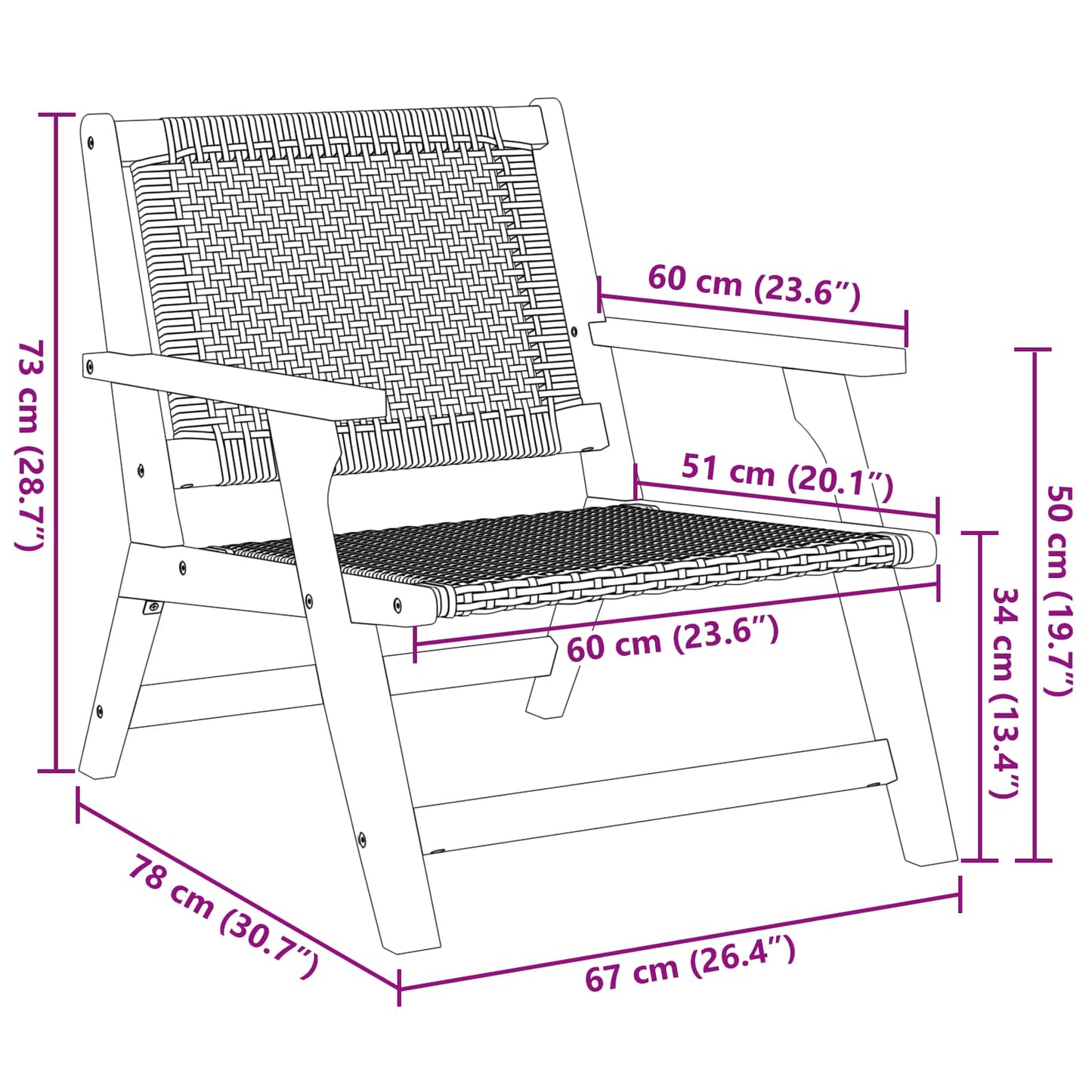 vidaXL Εξωτερικά Έπιπλα 2 pcs Γκρι 67 x 78 x 73 εκ.