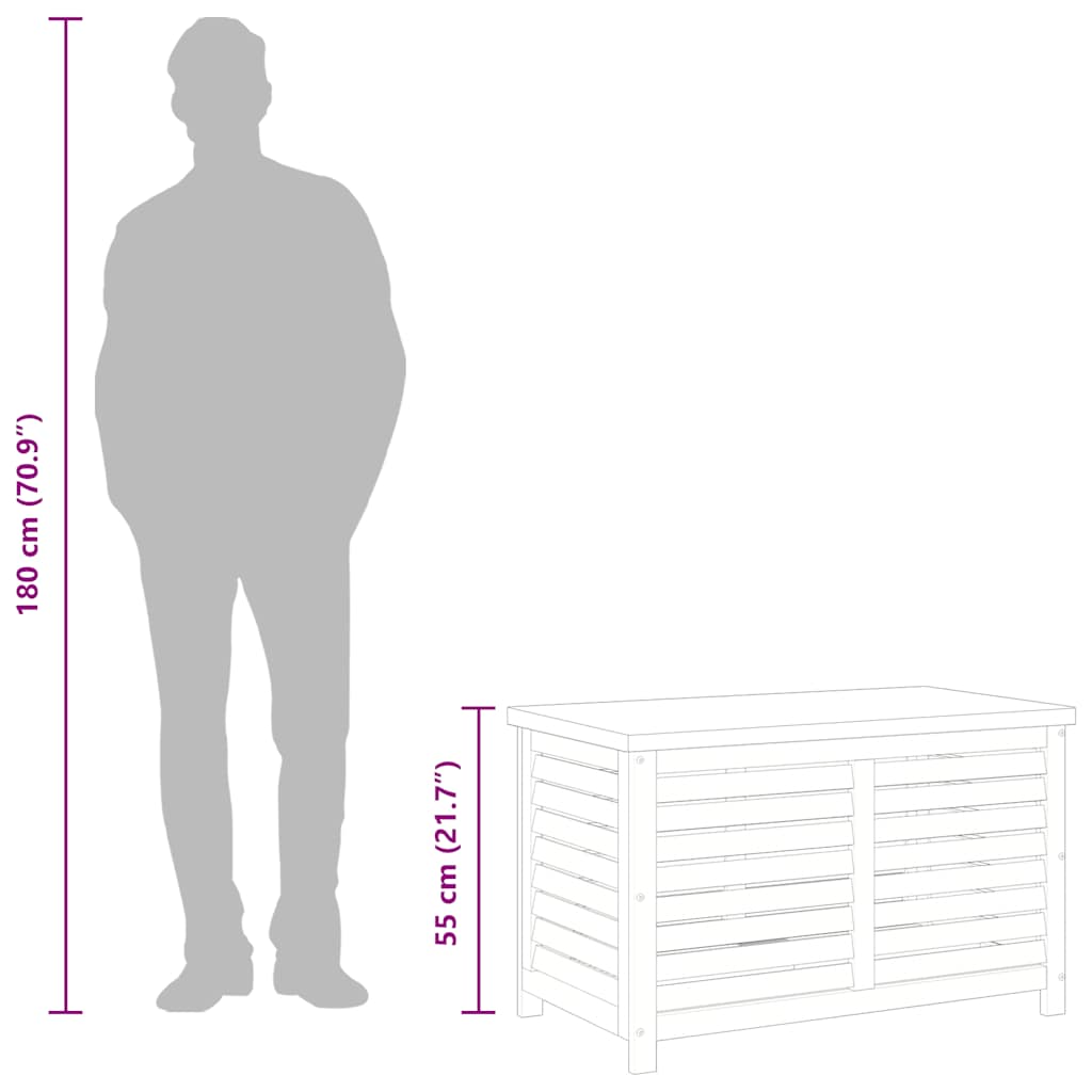 vidaXL Μπαούλο Αποθήκευσης Κήπου 90x48x55εκ. από Μασίφ Ξύλο Ευκαλύπτου