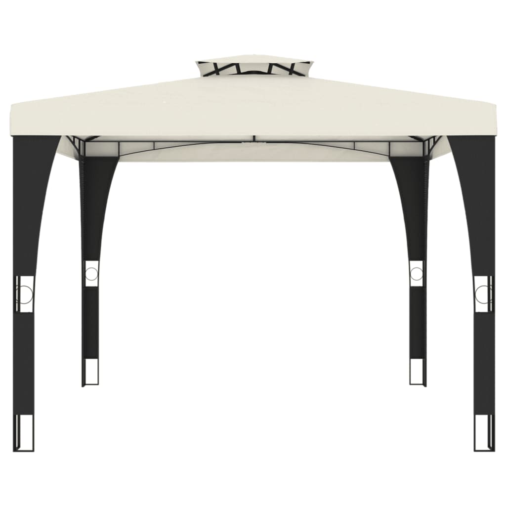 vidaXL Κιόσκι με Διπλή Οροφή Κρεμ 2,98x2,98 μ. Ατσάλινο