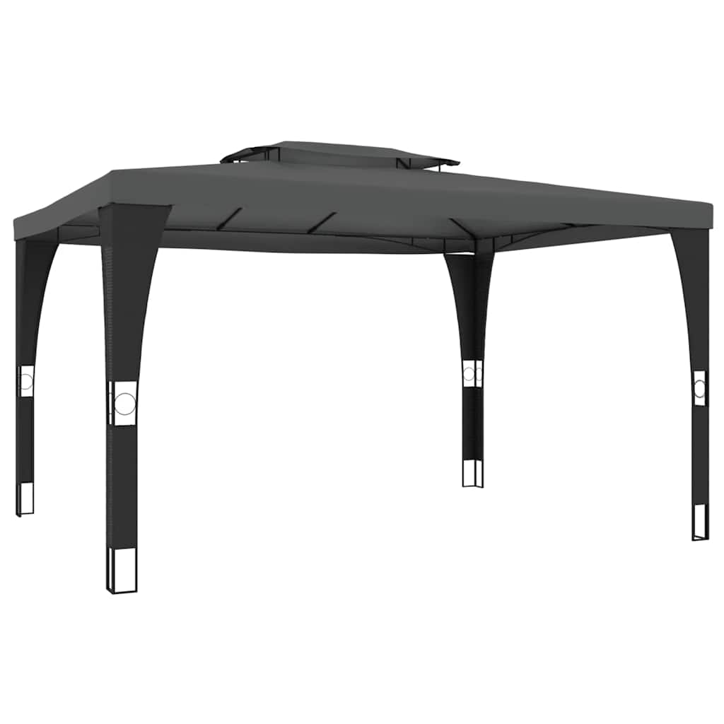 vidaXL Κιόσκι με Διπλή Οροφή Ανθρακί 3,98x2,98 μ. Ατσάλινο