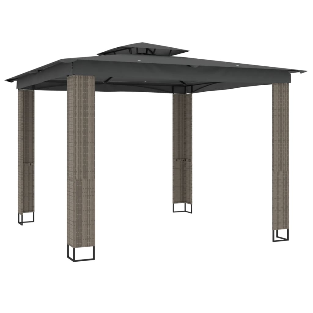 vidaXL Κιόσκι με Διπλή Οροφή Ανθρακί 2,94x2,94 μ. Ατσάλινο