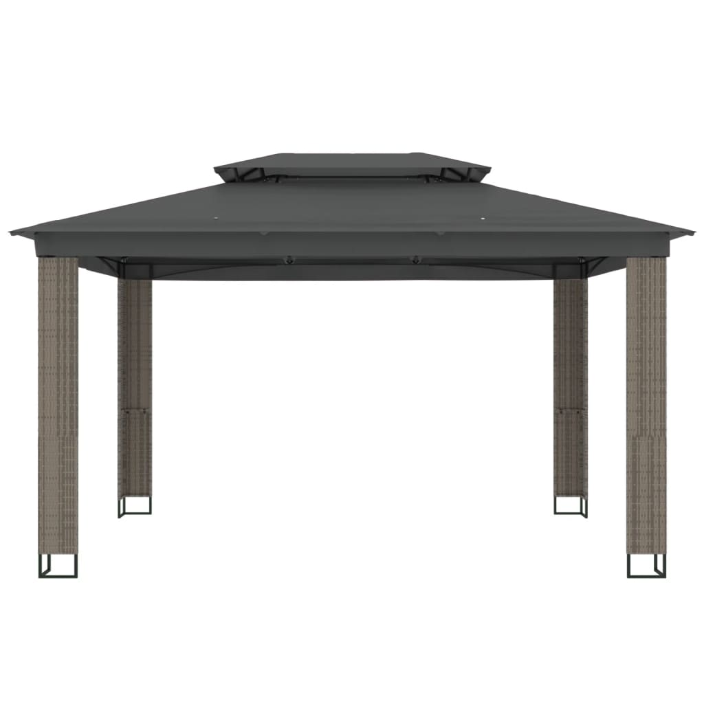 vidaXL Κιόσκι με Διπλή Οροφή Ανθρακί 3,94x2,96 μ. Ατσάλινο