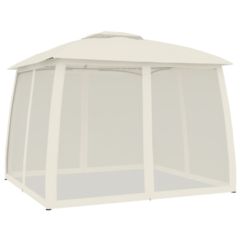 vidaXL Κιόσκι με Διπλούς Τοίχους/Δίχτυ Κρεμ 2,93x2,93 μ. από Ατσάλι