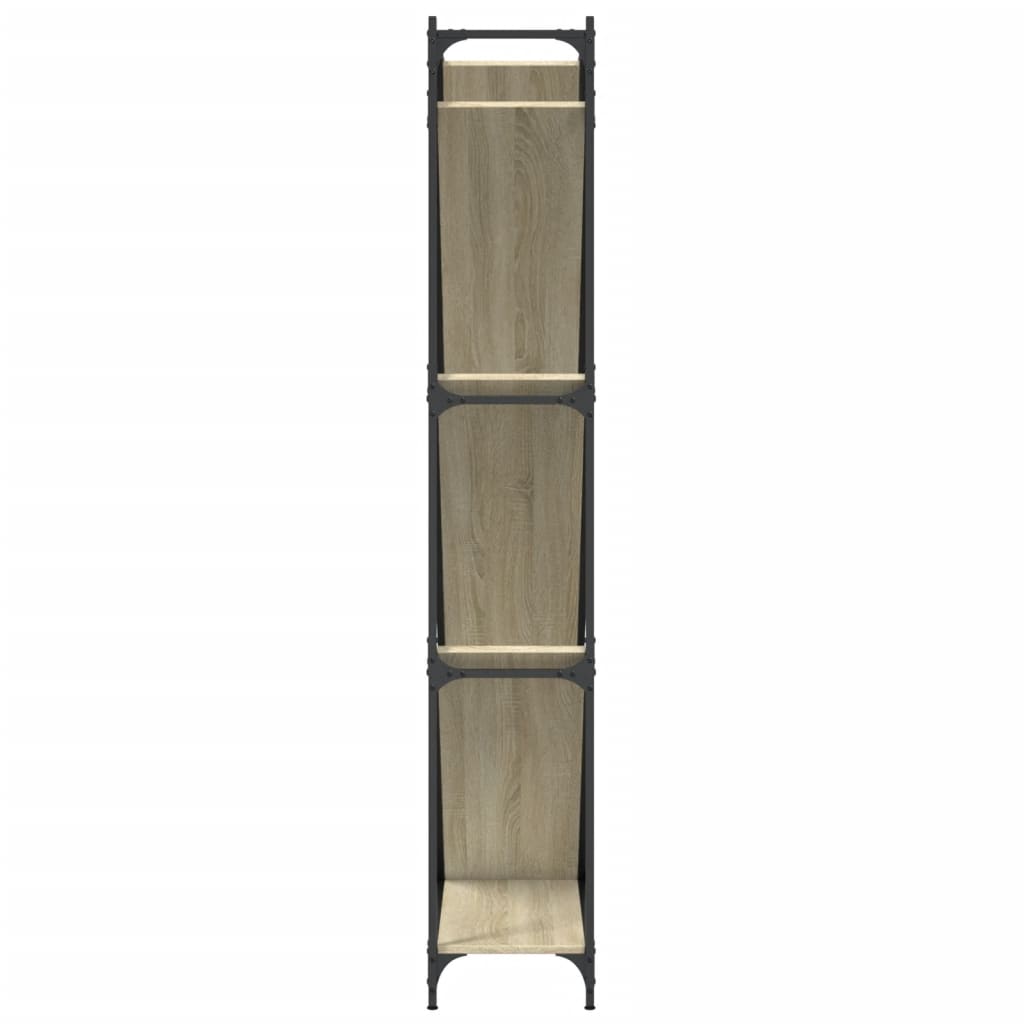 vidaXL Βιβλιοθήκη Sonoma Δρυς 79x30x180 εκ. Επεξεργ. Ξύλο & Μέταλλο