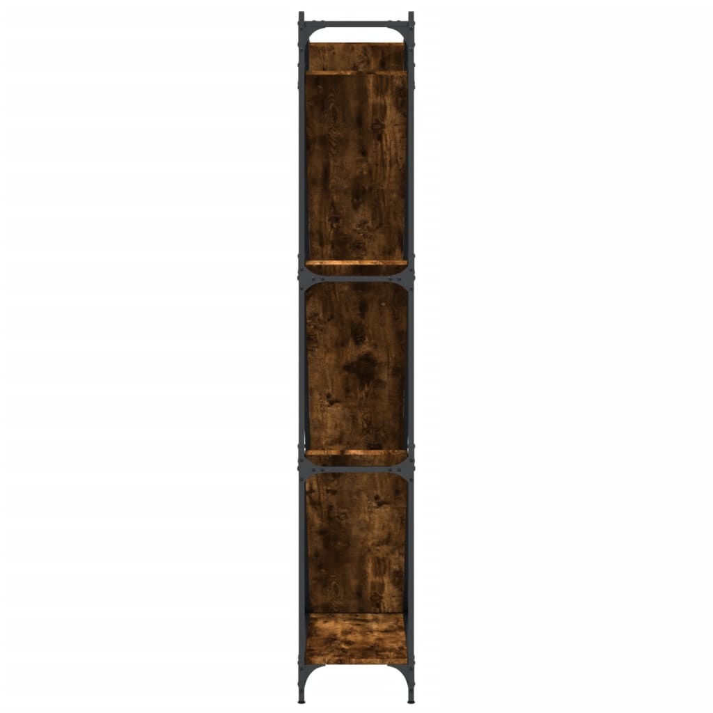vidaXL Βιβλιοθήκη Καπνιστή Δρυς 79x30x180 εκ. Επεξεργ. Ξύλο & Μέταλλο