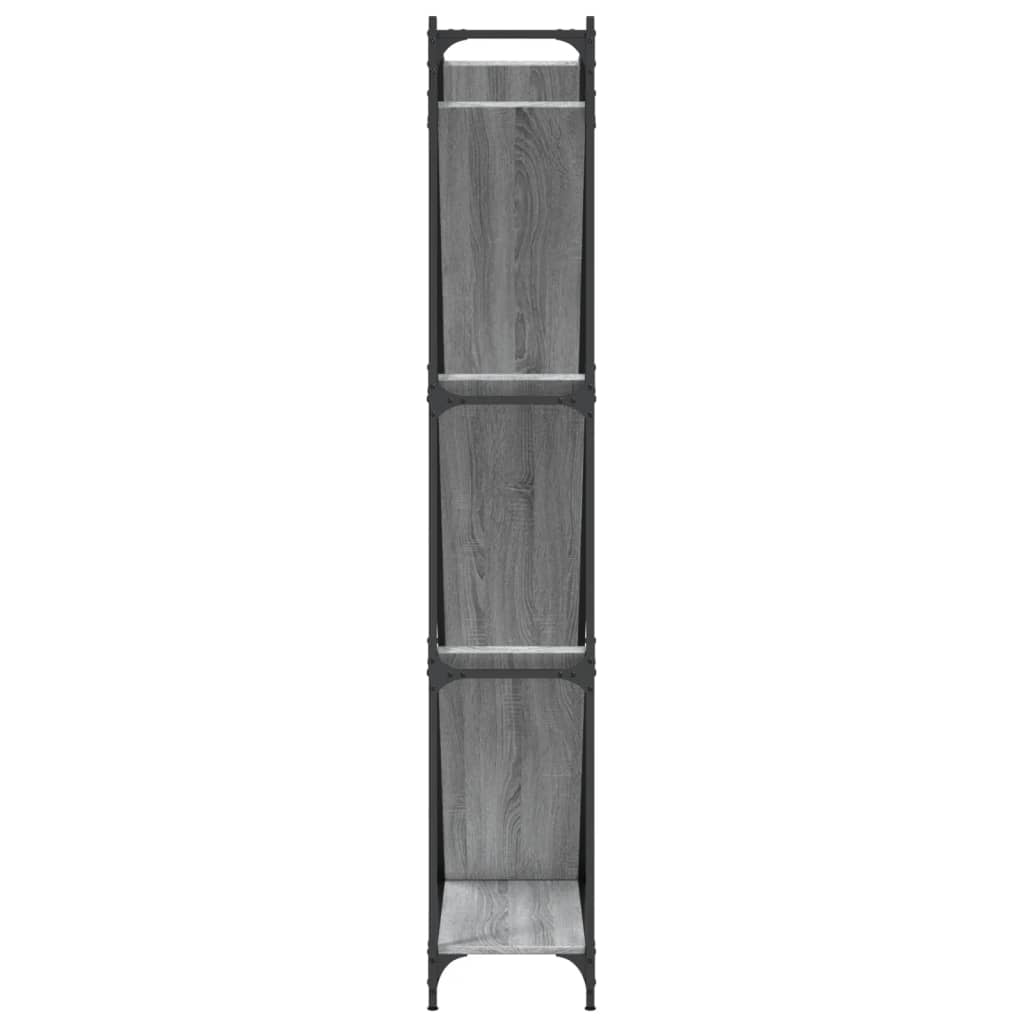 vidaXL Βιβλιοθήκη Γκρι Sonoma 79x30x180 εκ. Επεξεργ. Ξύλο & Μέταλλο