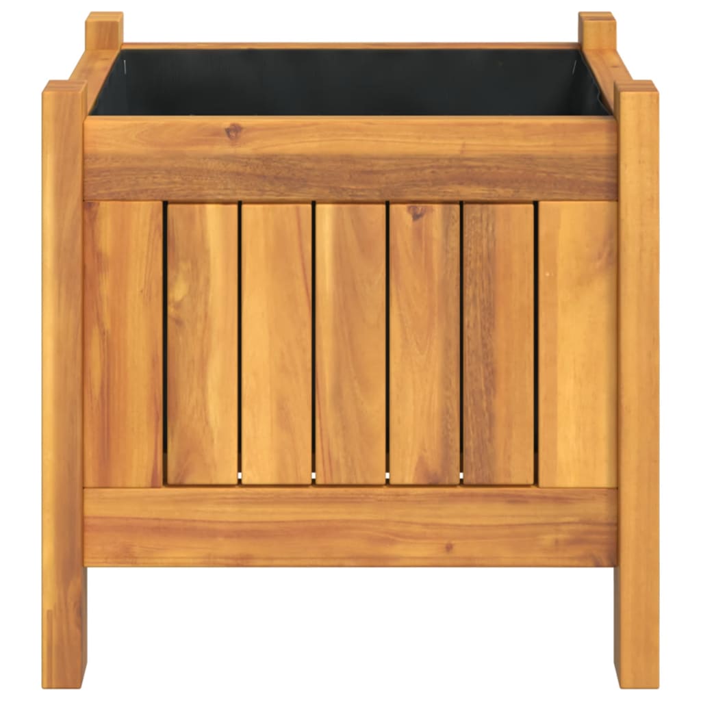 vidaXL Ζαρντινιέρα Κήπου με Επένδυση 31x31x30 εκ. Μασίφ Ξύλο Ακακίας