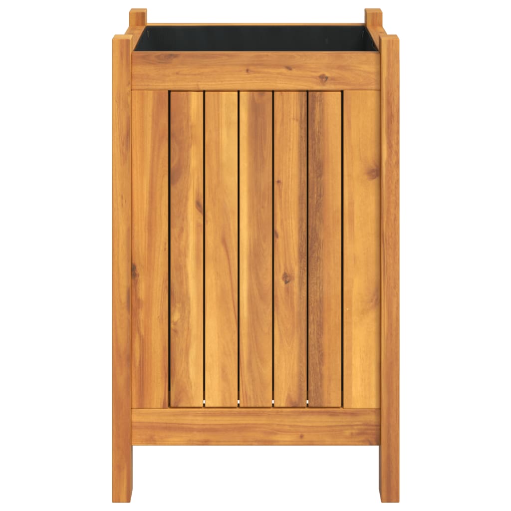 vidaXL Ζαρντινιέρα Κήπου με Επένδυση 31x31x50 εκ. Μασίφ Ξύλο Ακακίας