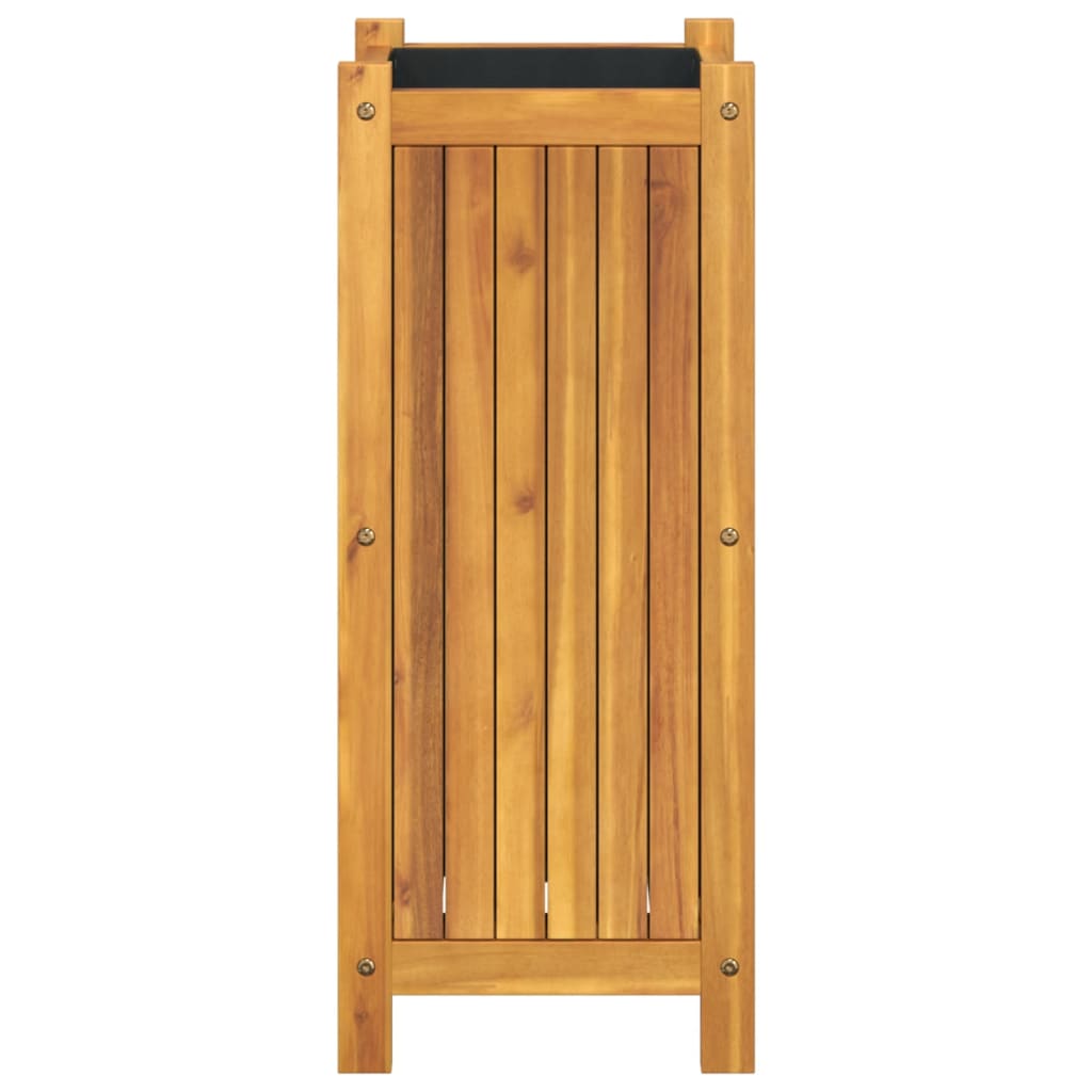 vidaXL Ζαρντινιέρα Κήπου με Επένδυση 31x31x75 εκ. Μασίφ Ξύλο Ακακίας