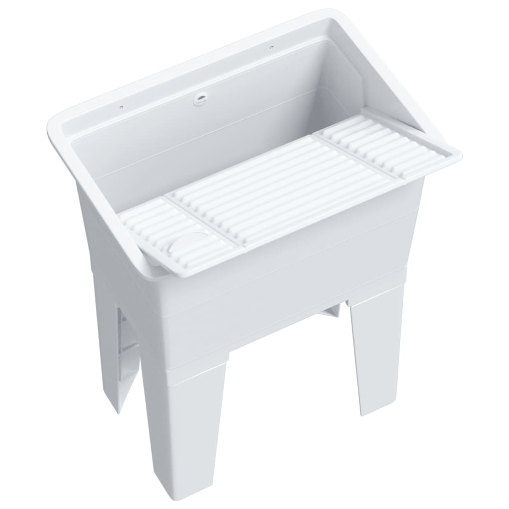 vidaXL Νιπτήρας Πλύσης Ρούχων Λευκός 59x41x75 εκ. από Ρητίνη