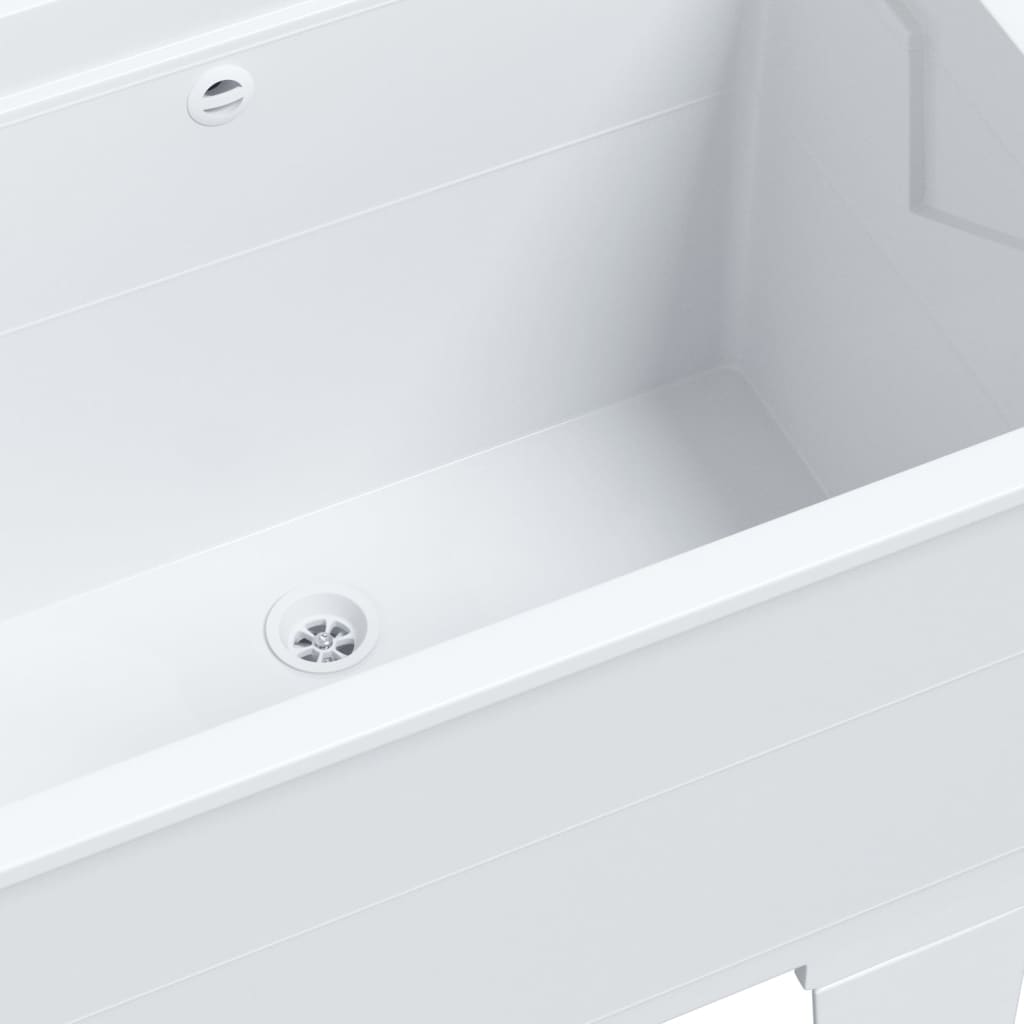 vidaXL Νιπτήρας Πλύσης Ρούχων Λευκός 59x41x75 εκ. από Ρητίνη