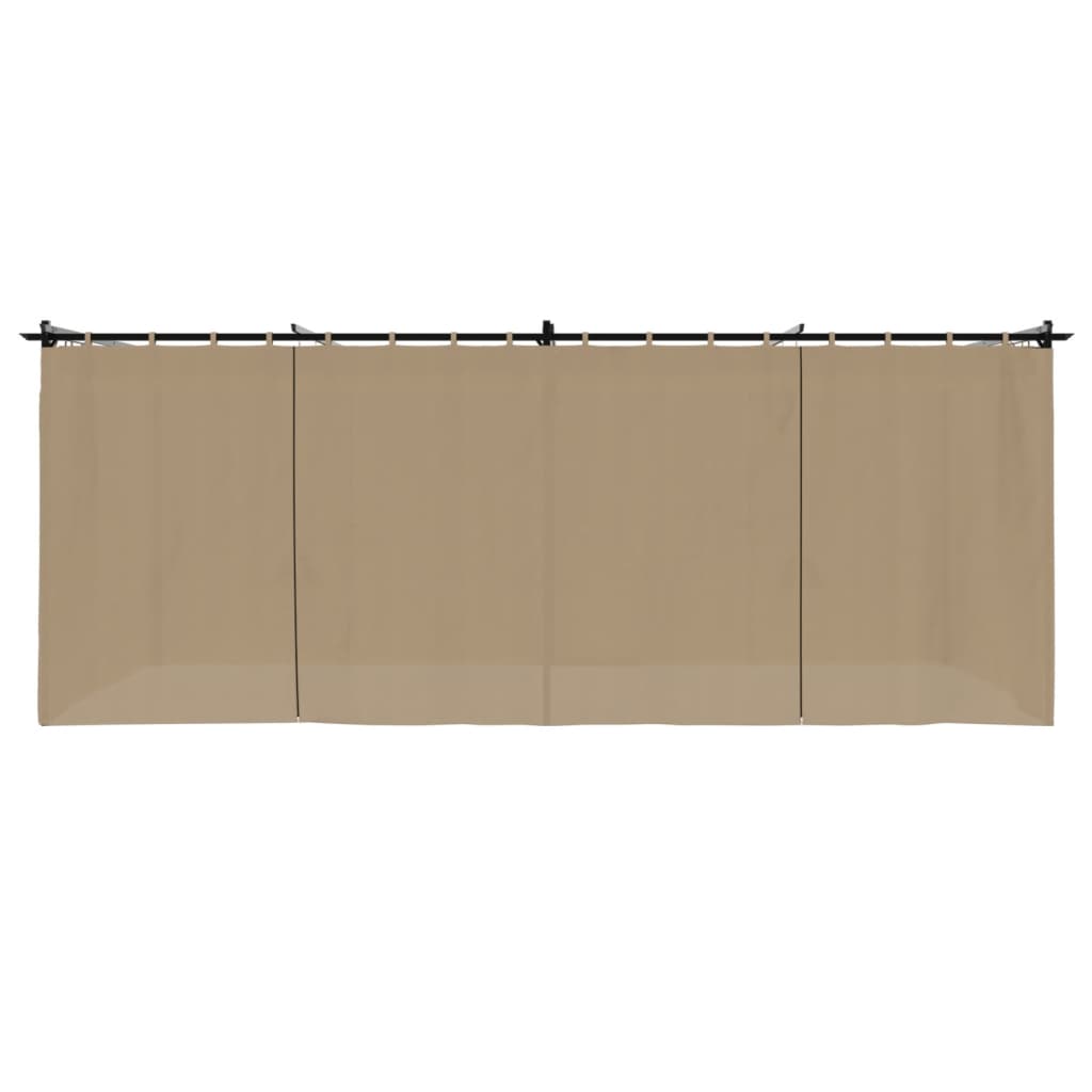 vidaXL Κιόσκι με Κουρτίνες Taupe 6x3 μ. Ατσάλινο