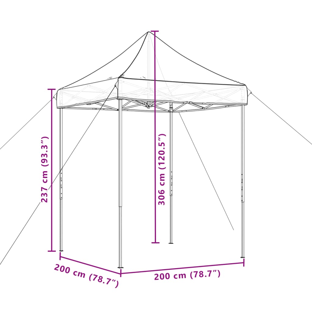 vidaXL Τέντα Εκδηλώσεων Πτυσσόμενη Pop-Up Τερακότα 200x200x306 εκ.
