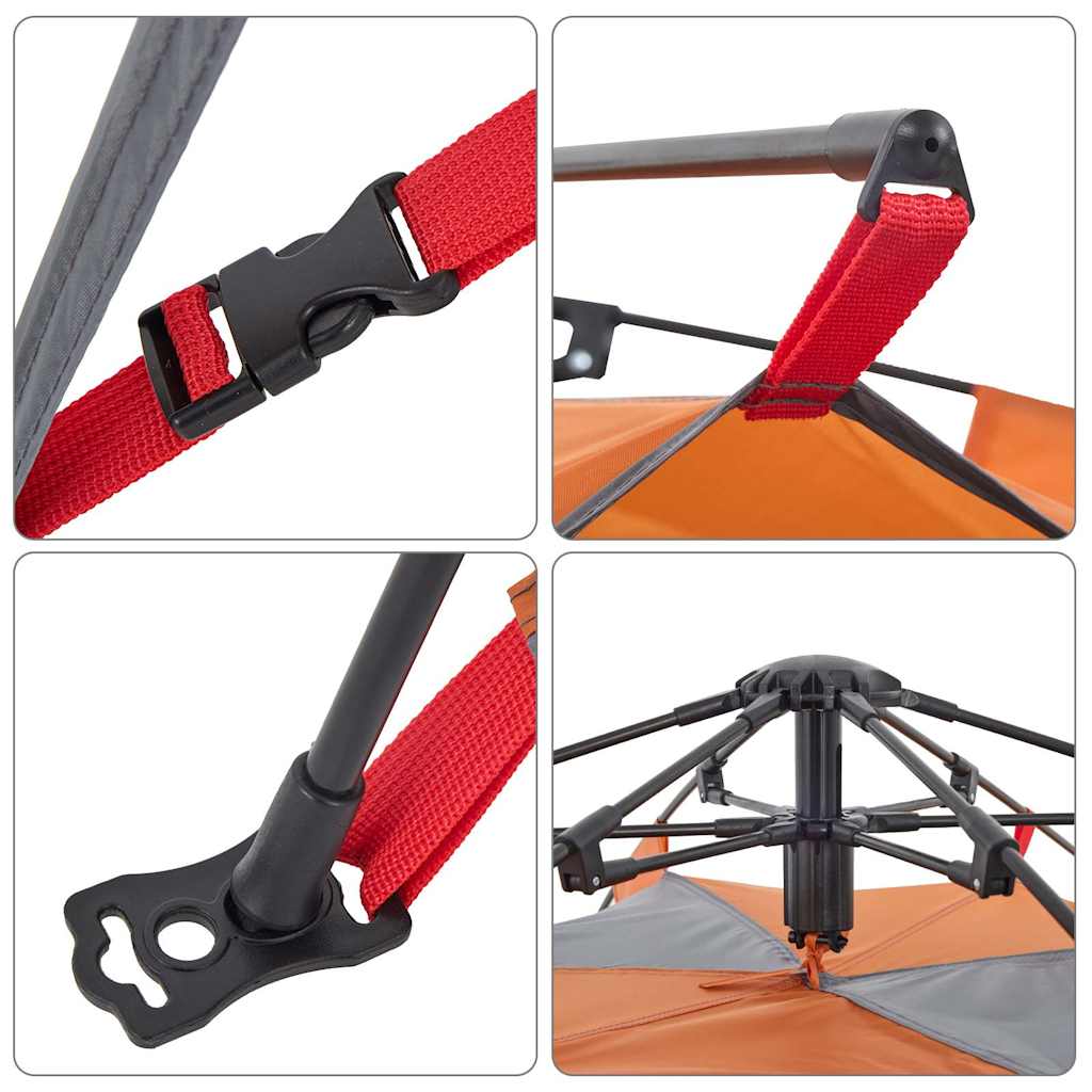 vidaXL Σκηνή Κάμπινγκ με Θόλο 3 Ατ. Ταχείας Απελευθέρωσης Γκρι/Πράσινο