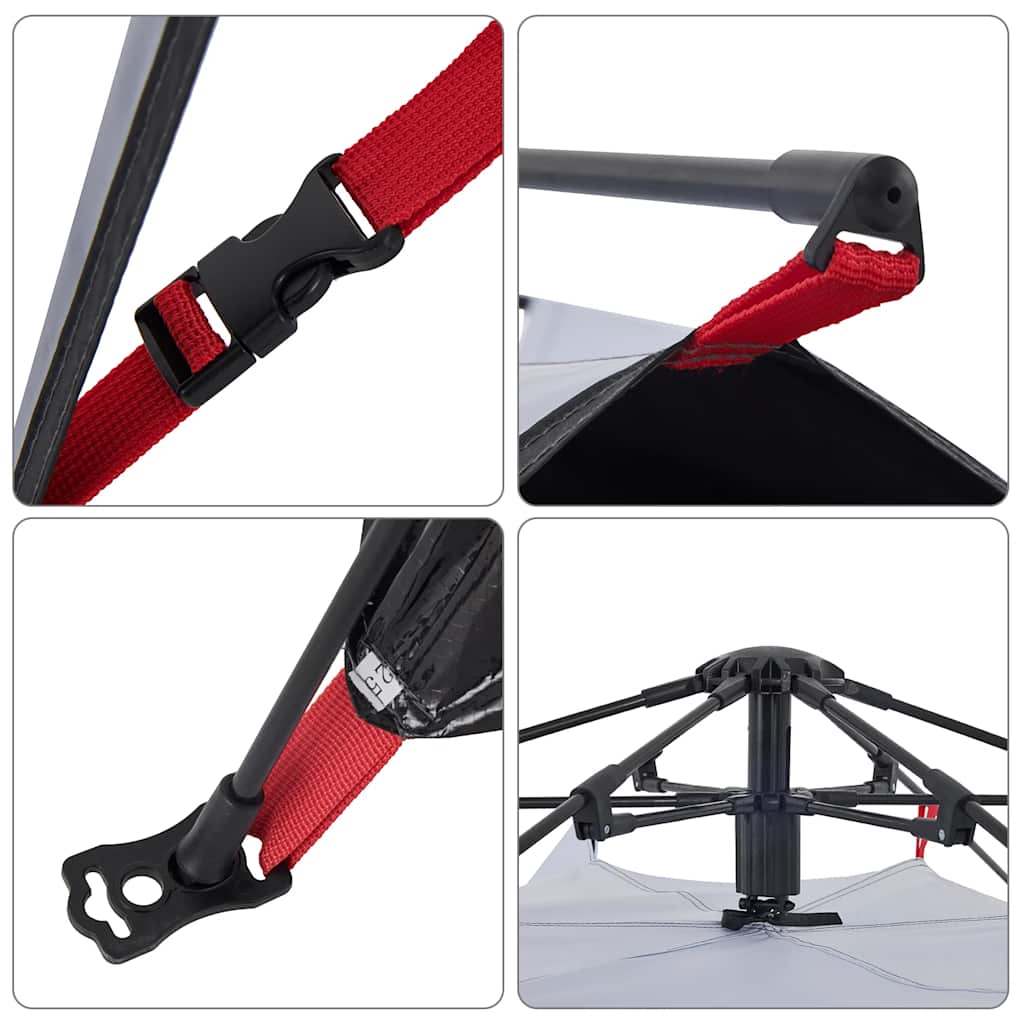 vidaXL Σκηνή Κάμπινγκ με Θόλο 4 Ατόμων Λευκή από Ύφασμα Συσκότισης