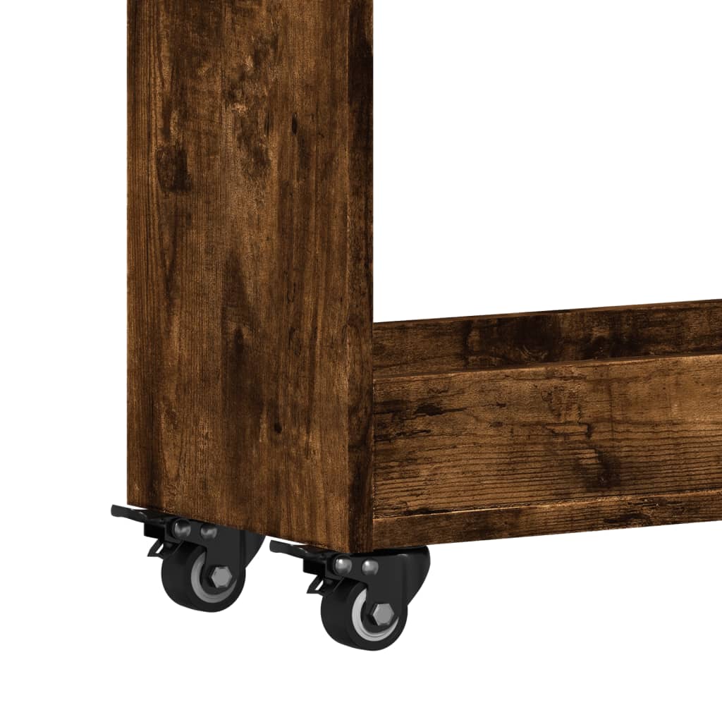 vidaXL Έπιπλο με Ρόδες Καπνιστή Δρυς 60x22x79 εκ. Επεξεργασμένο Ξύλο