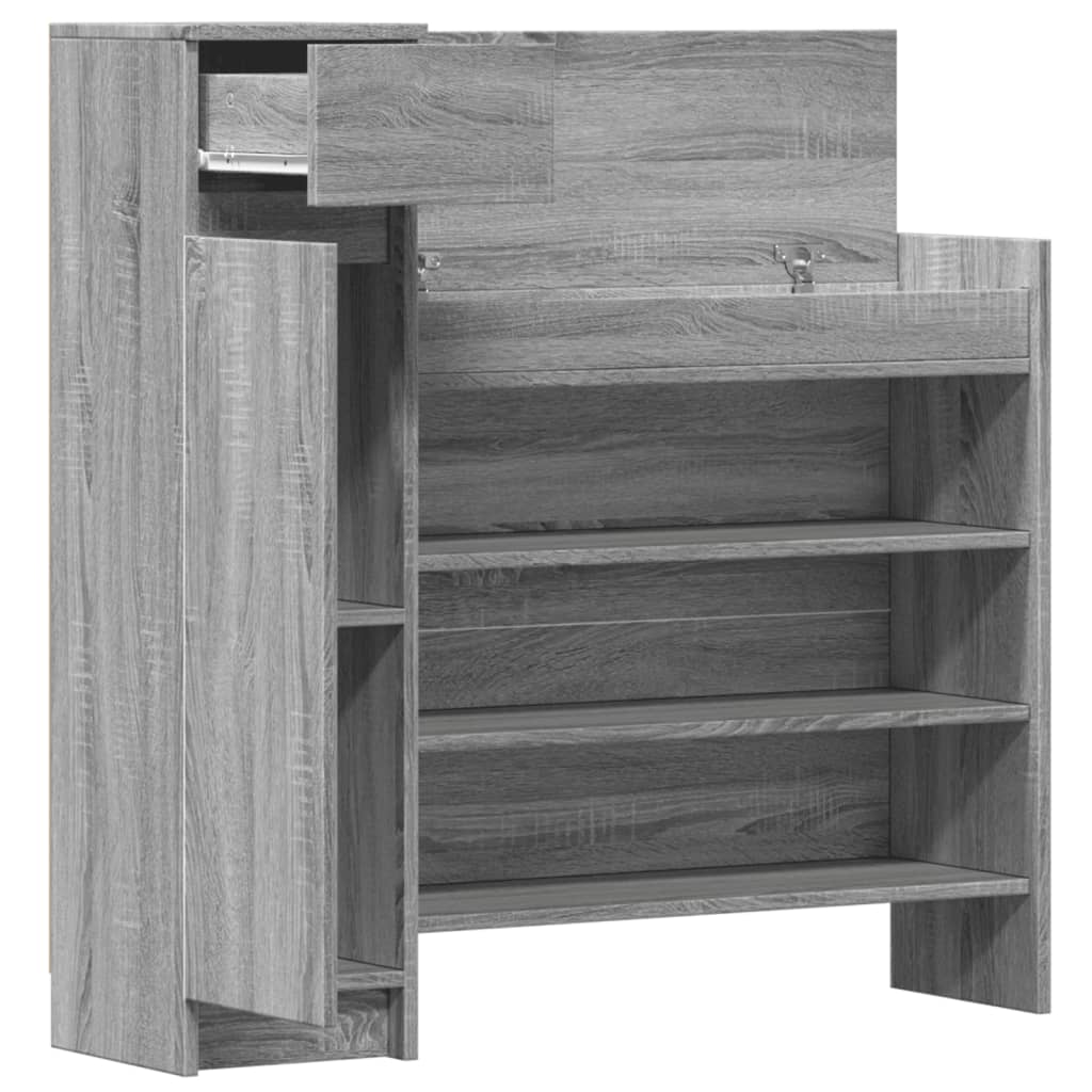vidaXL Παπουτσοθήκη Γκρι Sonoma 100,5x28x100εκ. από Επεξεργασμένο Ξύλο