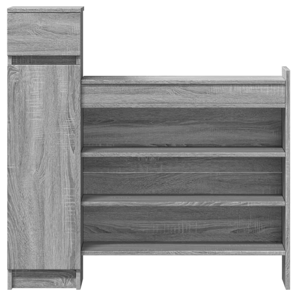 vidaXL Παπουτσοθήκη Γκρι Sonoma 100,5x28x100εκ. από Επεξεργασμένο Ξύλο