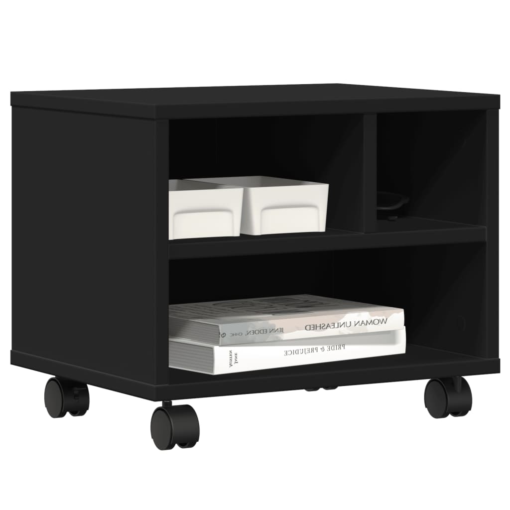 vidaXL Βάση Εκτυπωτή με Ρόδες Μαύρο 41x32x34,5 εκ.