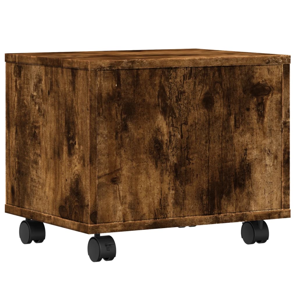 vidaXL Βάση Εκτυπωτή με Ρόδες Καπνιστή Δρυς 41x32x34,5 εκ.