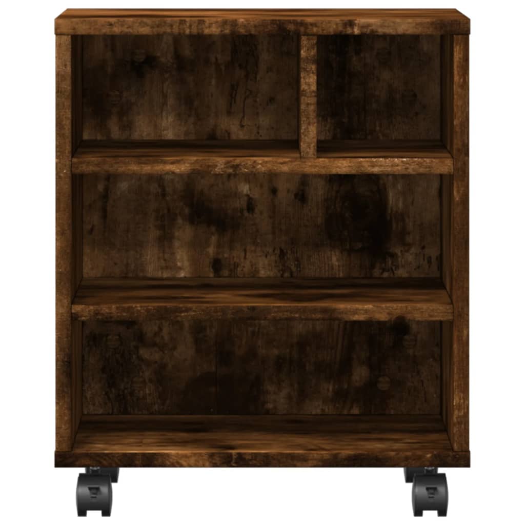 vidaXL Βάση Εκτυπωτή με Ρόδες Καπνιστή Δρυς 41 x 32 x 48 εκ.