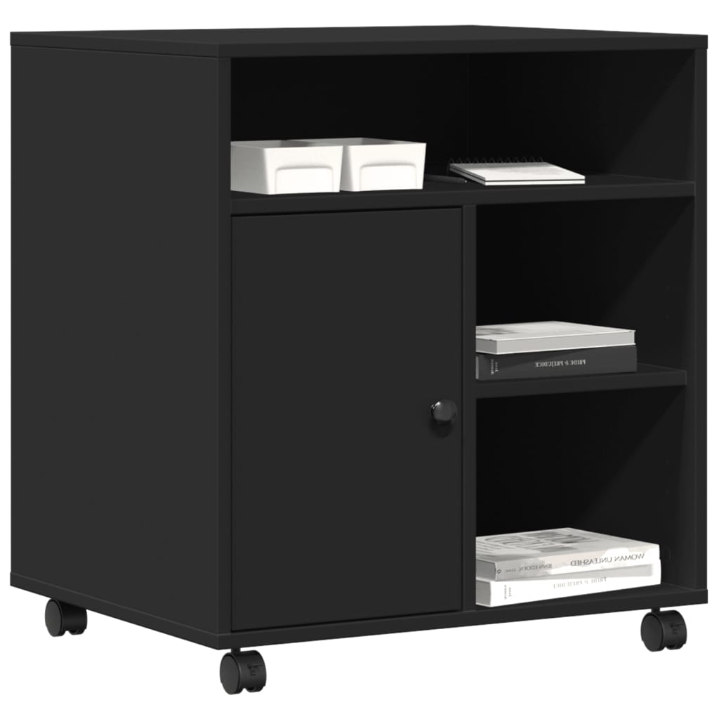 vidaXL Βάση Εκτυπωτή με Ρόδες Μαύρο 60x50x67 εκ.