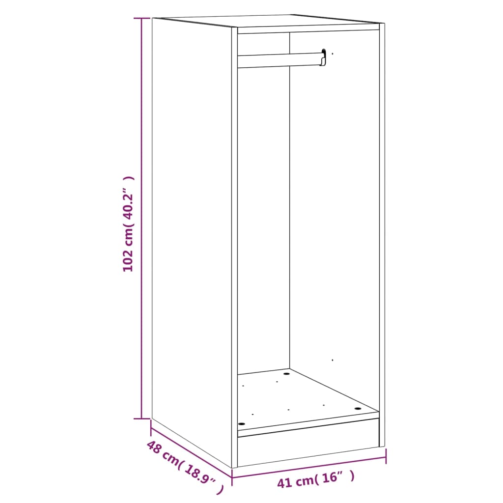 vidaXL Ντουλάπα Καφέ Δρυς 48x41x102 εκ. από Επεξεργασμένο Ξύλο