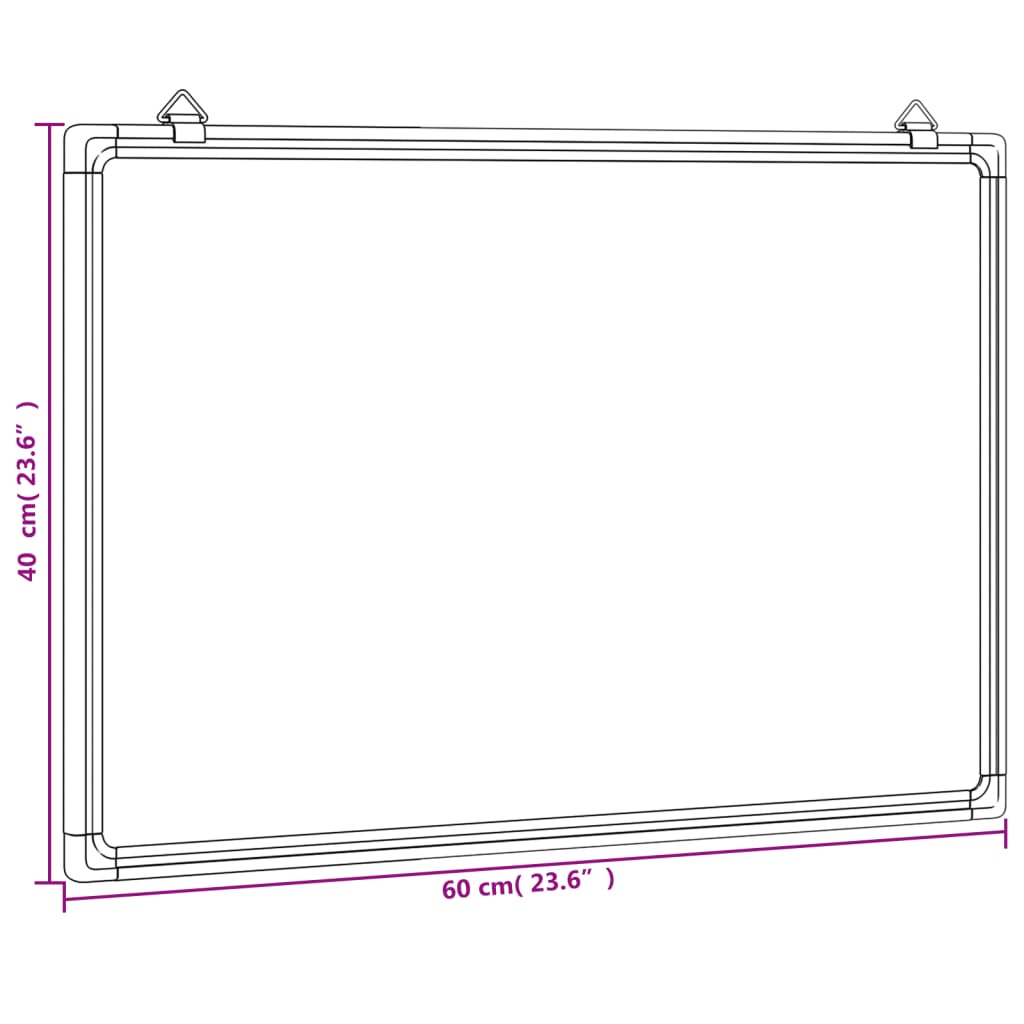 vidaXL Πίνακας Μαρκαδόρου Μαγνητικός Λευκός 60x40x1,7 εκ. Αλουμινίου