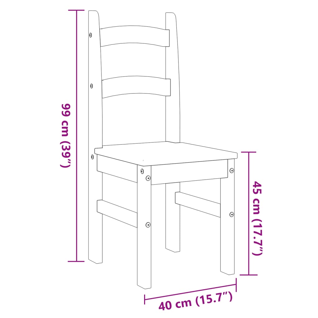 vidaXL Καρέκλες Τραπεζαρίας 2 τεμ. Γκρι 40x46x99 εκ. Μασίφ Ξύλο Πεύκου