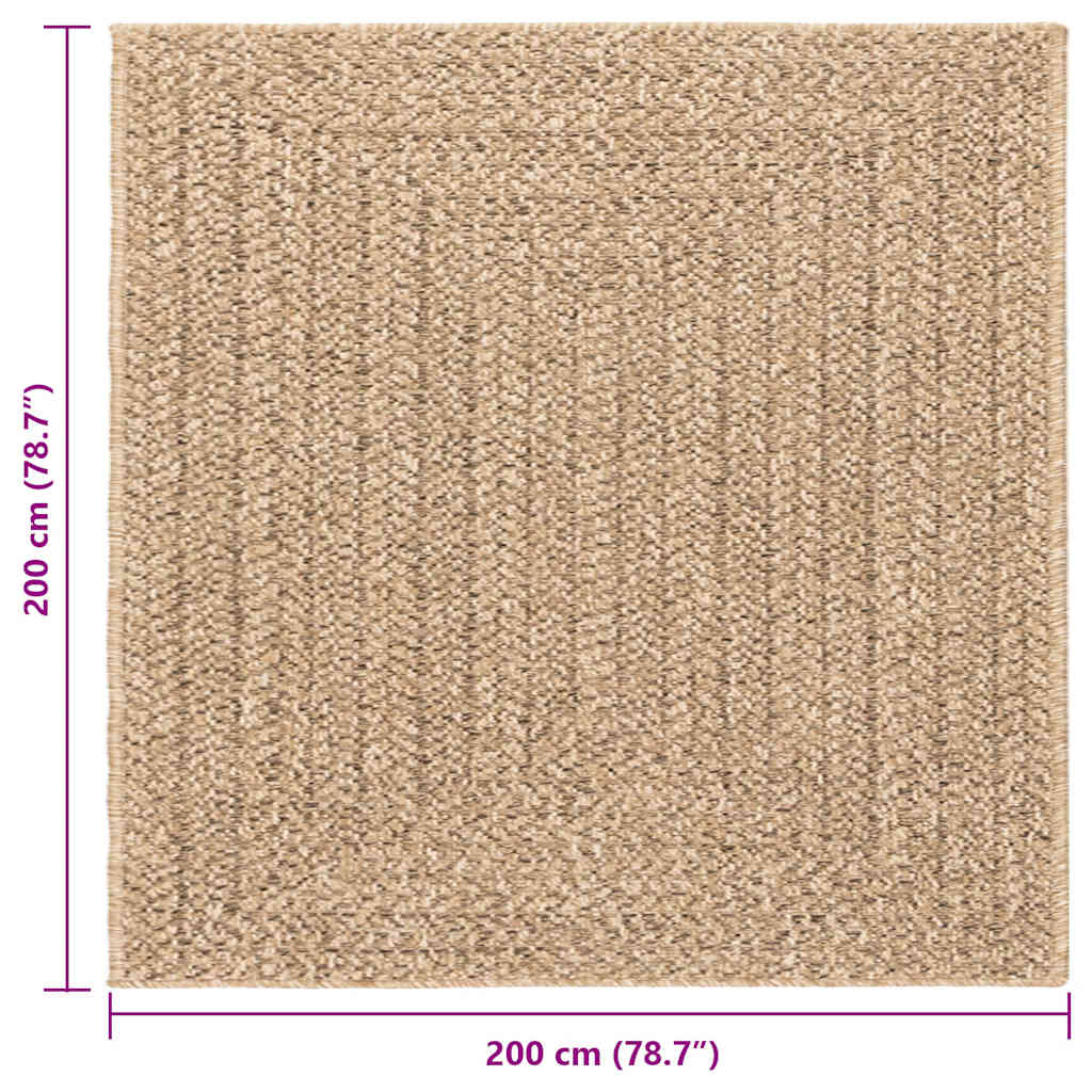 vidaXL Χαλί ZIZUR Όψη Γιούτας Εσωτ. & Εξωτ. Χώρου 200x200 εκ.