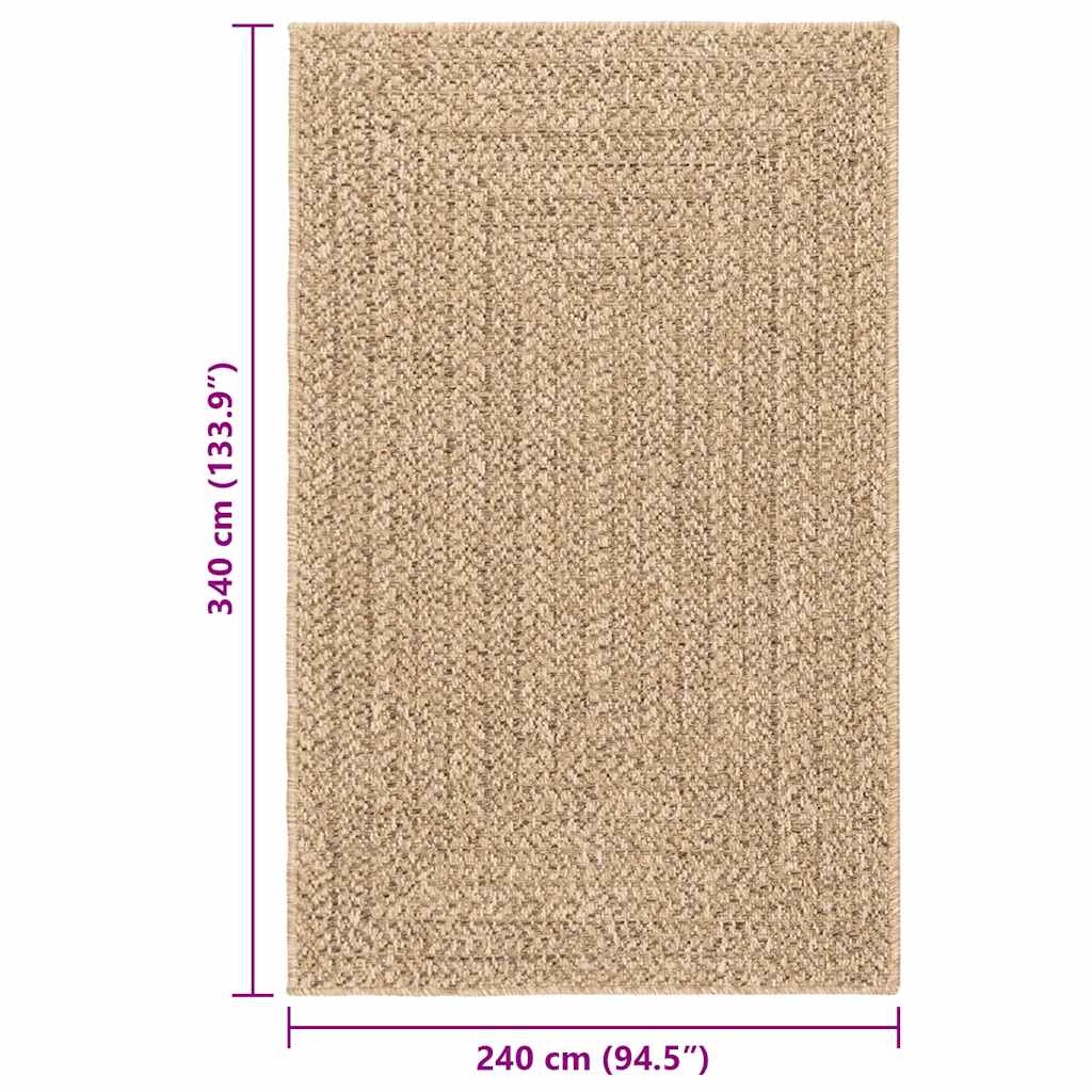 vidaXL Χαλί ZIZUR Όψη Γιούτας Εσωτ. & Εξωτ. Χώρου 240x340 εκ.