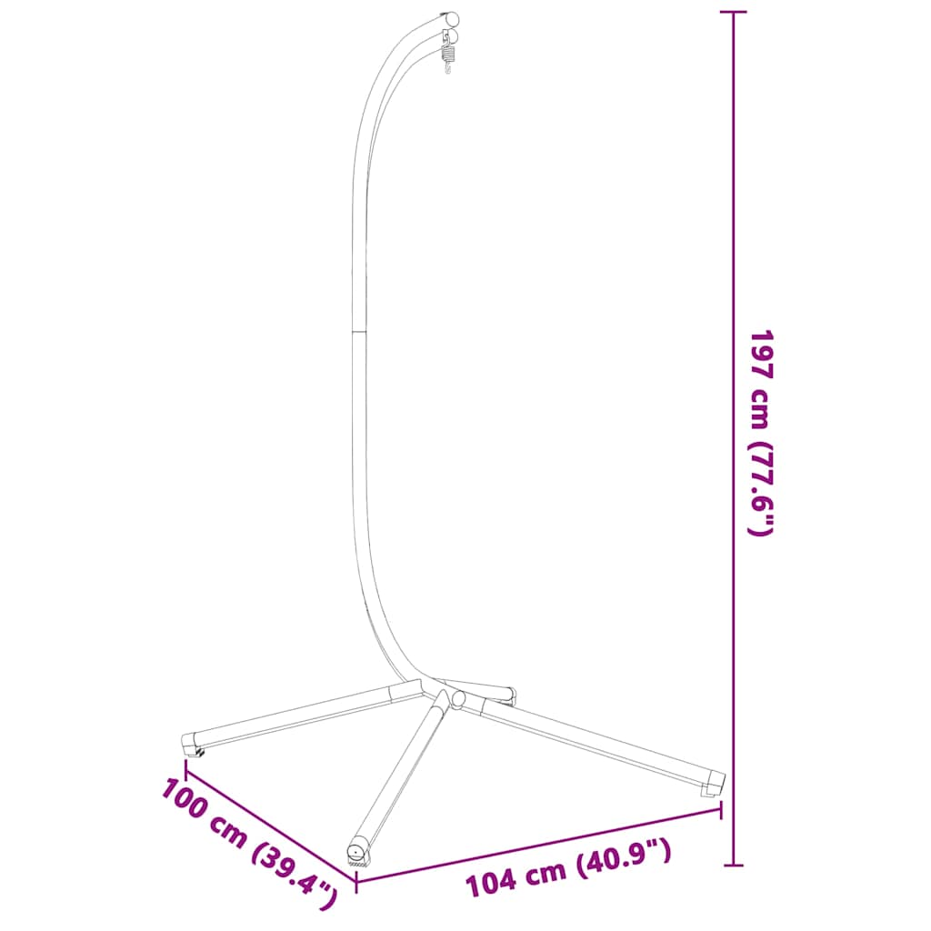 vidaXL Κρεμαστή Βάση Καρέκλας Αυγού χωρίς Καλάθι από Ανθρακί Ατσάλι