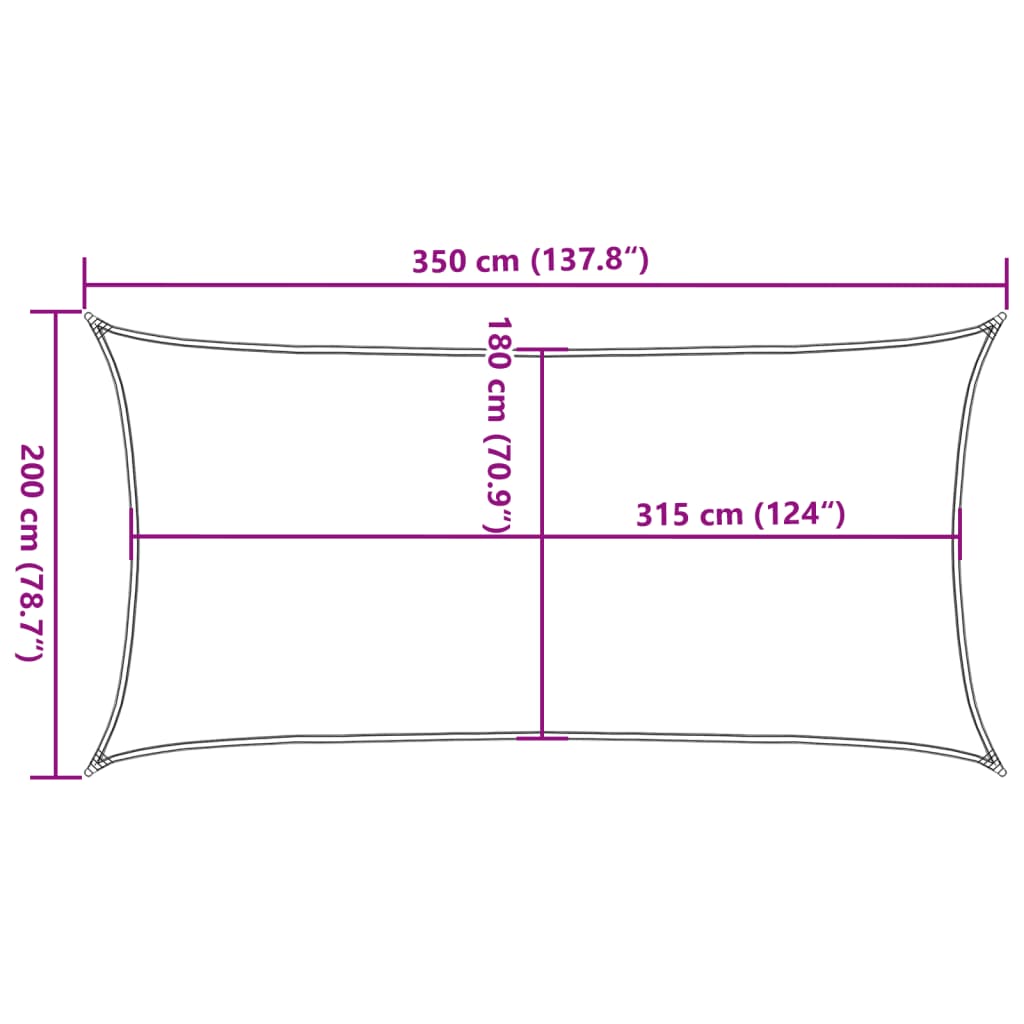 vidaXL Πανί Σκίασης Ορθογώνιο Ανοιχτό Γκρι 2x3,5 μ. HDPE 160 γρ./μ²