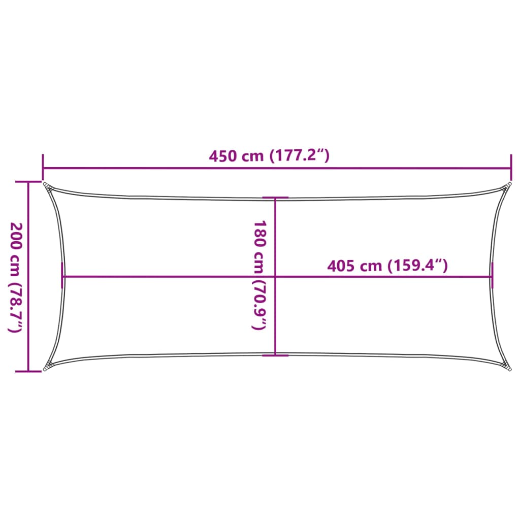 vidaXL Πανί Σκίασης Ορθογώνιο Άμμου 2x4,5 μ. HDPE 160 γρ./μ²